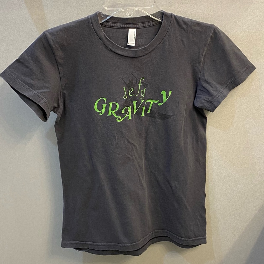 Wicked The Musical Defy Gravity Glitter Grey S/S Ladies Fitted Tee M